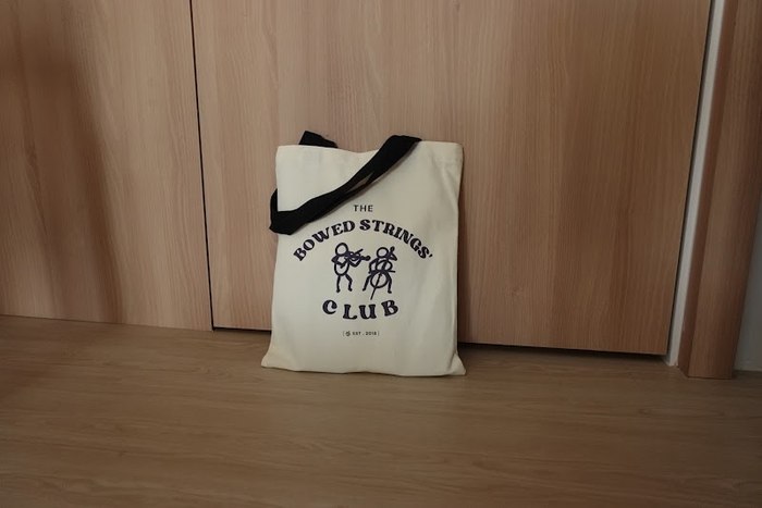 The Bowed Strings Club tote bag